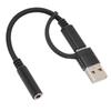 USB & Type-C 2-in-1 USB Type C To 3.5mm Audio Adapter 3.5mm Portable Digital Audio Converter for External Sound Card Headphone