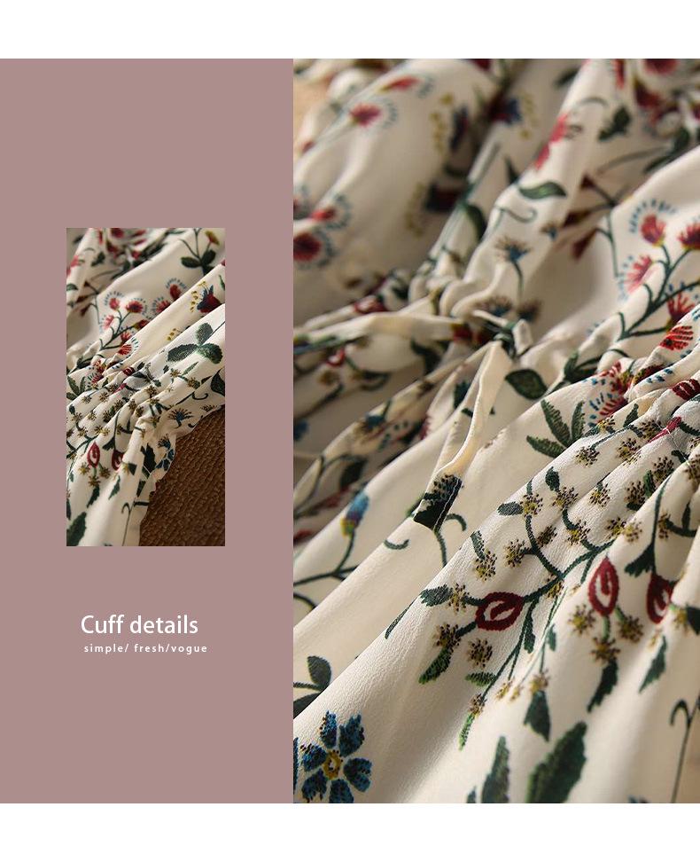Luxurious Mulberry Silk Floral Dress - 2025 Summer Spring Mid-Length Women's Fashion
