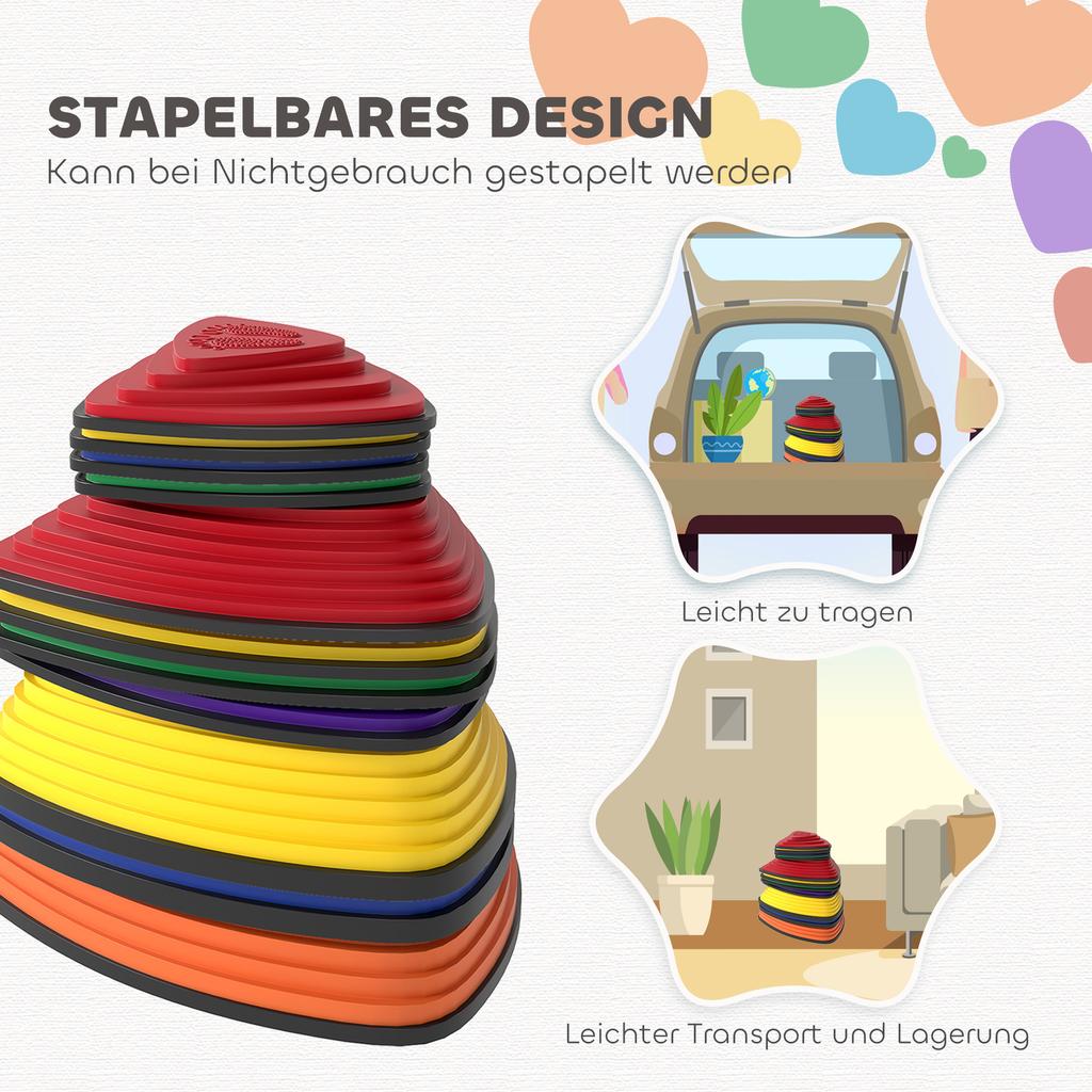 11-Piece Stepping Stones for Kids, Stackable Sensory Toys Outdoor Indoor, Obstacle Course for Balance and Motor Skills