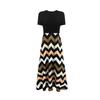 Women's Summer Print Fashion Temperament Wavy Patchwork Dress