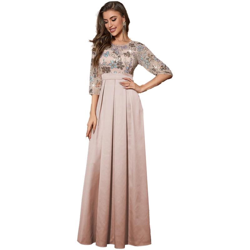 

KY542 Стройнящее длинное вечернее платье подружки невесты: Европейский и американский стиль для ведущего на ежегодном собрании или выступлении. Small шампанского