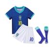 24-25 Brazil Away Blue No. 10 National Team Football Jersey Children's Clothing Children's Set Size 14-30