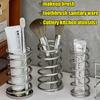 Metal Storage Rack Toothbrush Holder Desktop Storage Rack Bathroom Drain Storage Rack Makeup Brush High-end Hollow Pen Holder