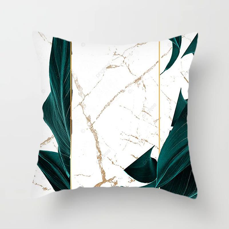 Green Cushion Cover Geometric Decor Living Room Office Sofa Pillowcase Home Decor Peach Skin Pillowcase