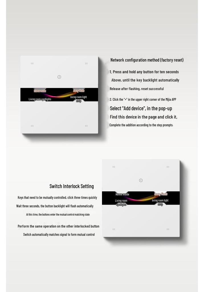 ZXWL Smart Touch Switch with AG Glass, Mesh2.0 Bluetooth, Mijia APP Connectivity