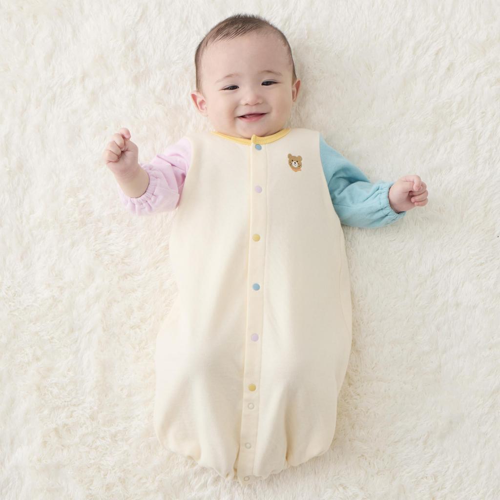 MIKIHOUSE HOT BISCUITS Two-Way All-in-One, Boys' and Girls' Baby/Kids' Clothing, Multicolor, Size 50 (50-60cm), 70-2615-142