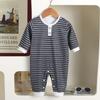 Baby Boy Long Sleeve Striped Romper Newborn Spring Autumn Outfit