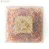 [GOLD STONE] Natural Orgonite Pyramid with Single Quartz Crystal, Spiritual Goods, Approximately 65-70mm Wide, Carnelian