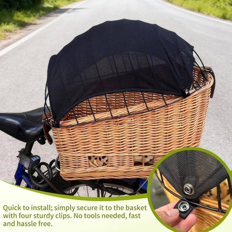 Cesto da Bicicletta per Animali Domestici Telo Parasole Leggero Tessuto Resistente Portatori Traspiranti Pieghevole Tenda Parasole per Cani Piccoli Gatti