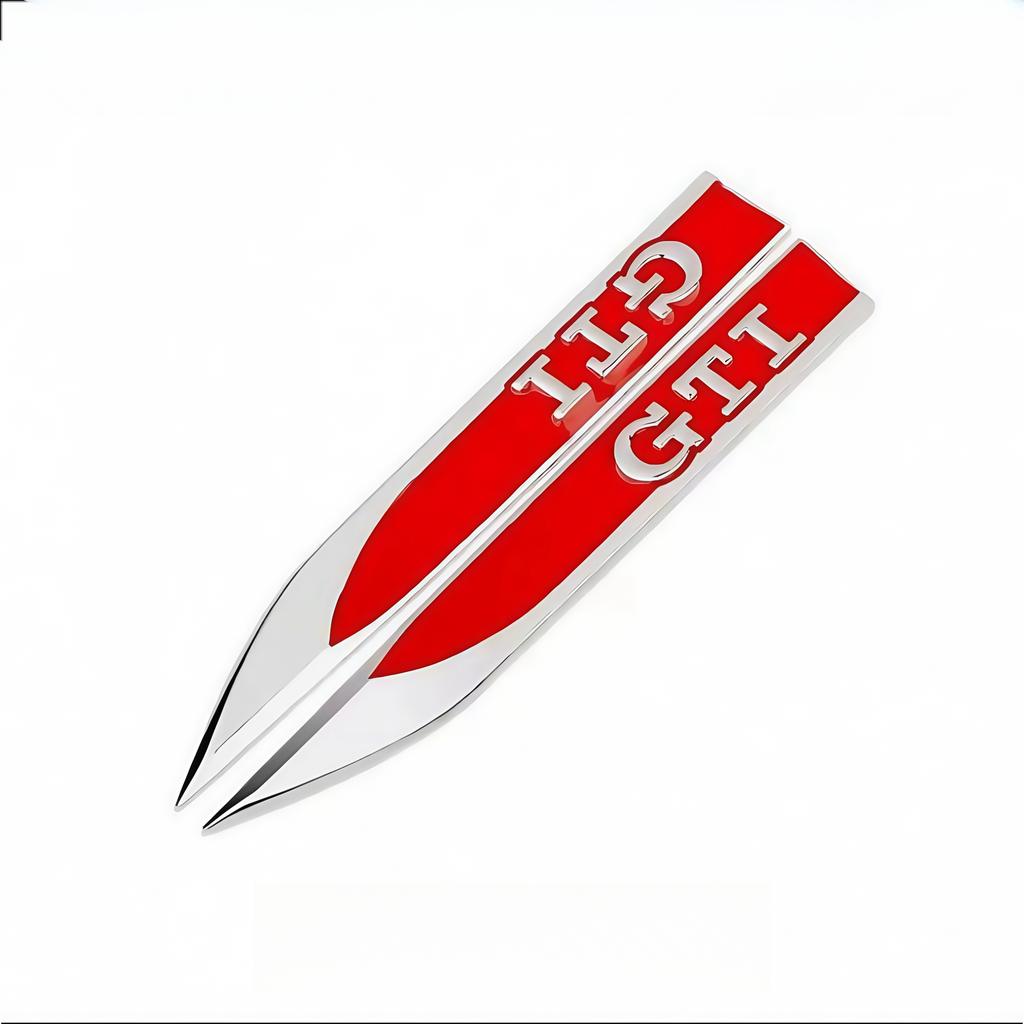 BANH9 For VOLKSWAGEN VW GTI Stand Out On the Road: 3D Badge Sticker Set for Golf 2-7 GTI MK2-MK7 Metal Body Side Fender - 2 Pcs