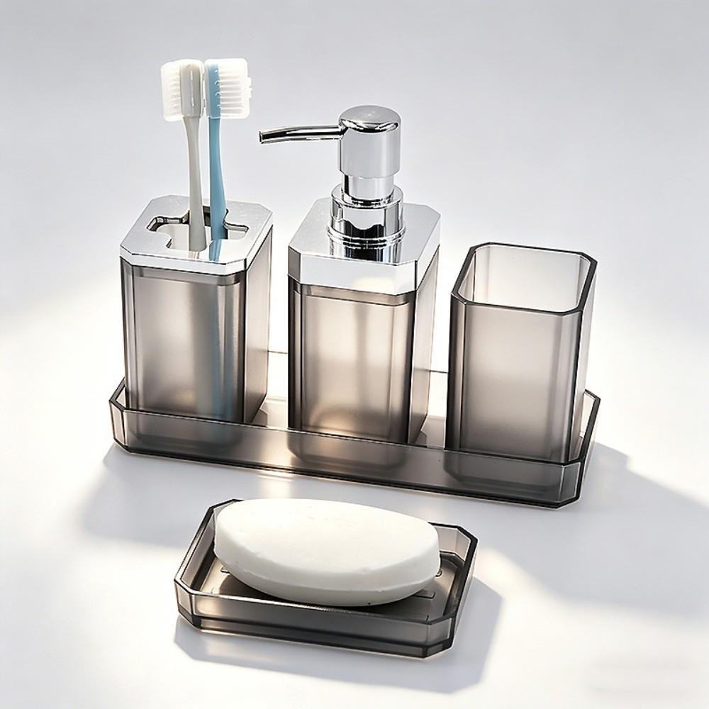 5pcs/set Toothbrush Holder 5pcs Bathroom Accessory Set Non Slip Bathroom Organizer Set  for Hotel