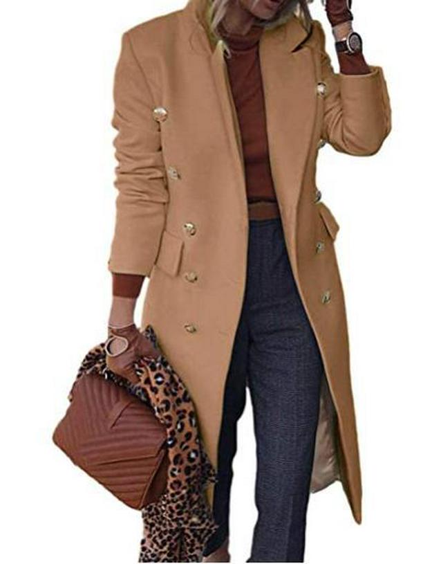 Women's Mid-Length Multi-Button Woolen Overcoat - 2021 Autumn/Winter Collection