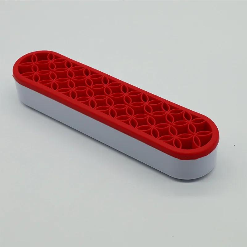 

Полка Держатель для кистей для макияжа Подставка-органайзер для ручек для ногтей Силиконовый органайзер Кейс для хранения кистей Сушилка для кистей для макияжа красный