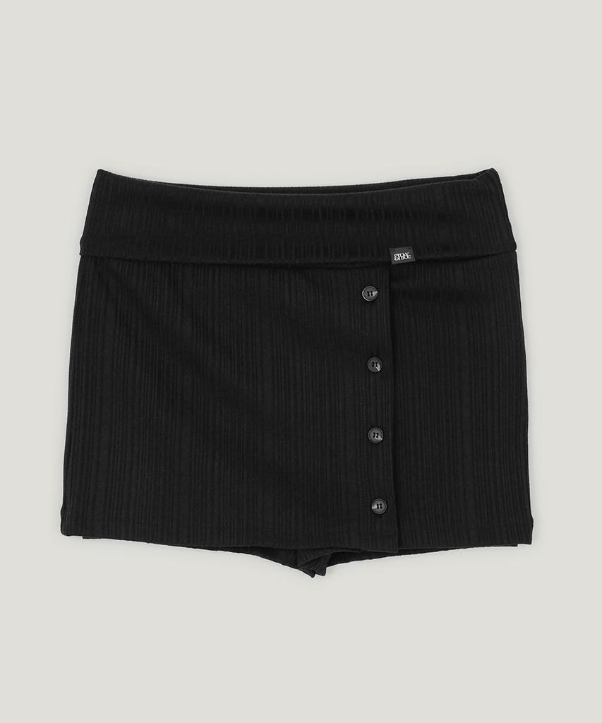 Geulouhaideu Lunel Folding Button Skirt Shorts_Black