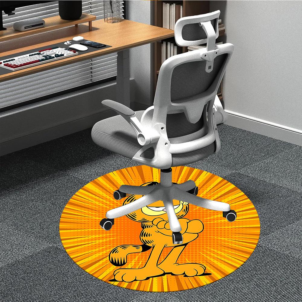 

1PC Garfield Office Round Rug, Non-slip, Soft and Durable Office Rug for Interior Decoration, Perfect for Office yy250915084 80cm by 80cm