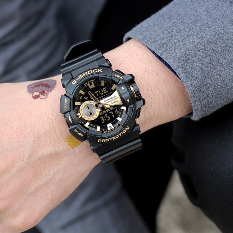 CASIO Men Liquid Crystal/Analog Dual Display Series Black Watch GA-400GB-1A9 GA-400GB-1A9