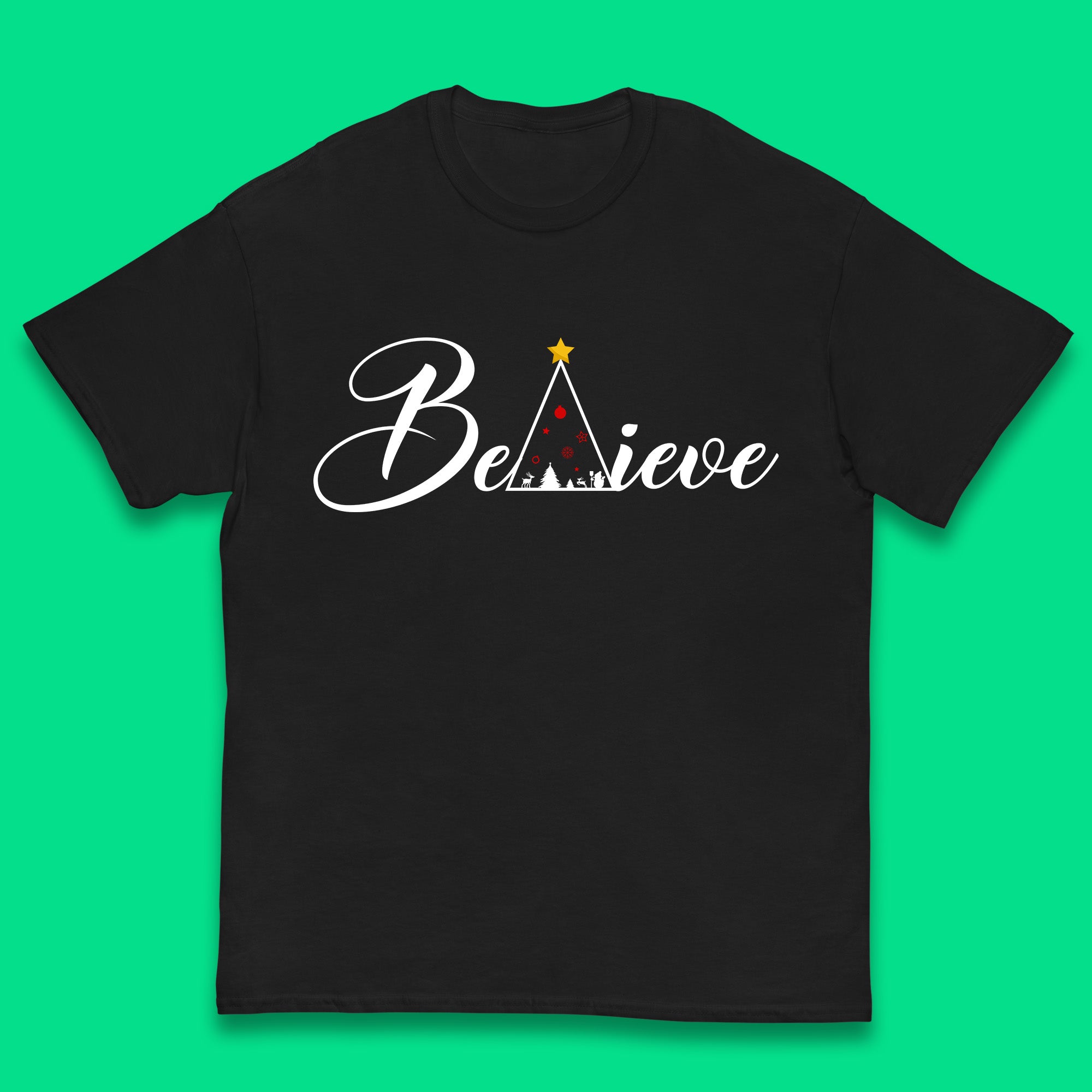 Believe Christmas Kids T Shirt Merry Christmas Top 110