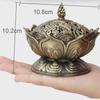 Chinese Alloy Buddha Incense Burner Lotus Flower Incense Holder Censer for Buddhist Home Office Decoration Indoor Ornaments Gift