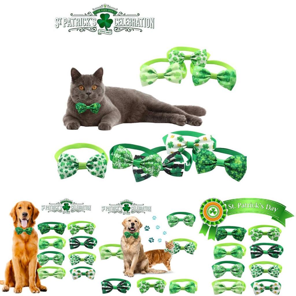 Lucky Green Check Collar Pet Accessory For St.paddys Day