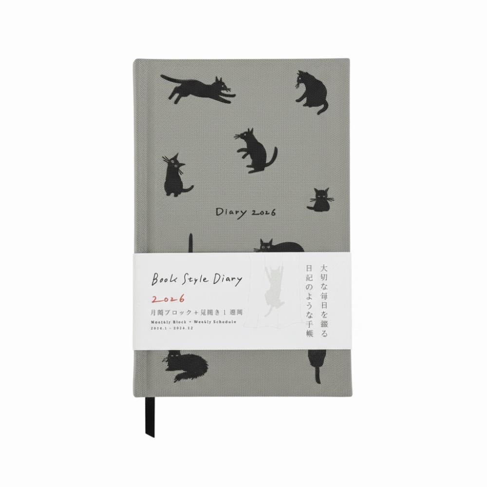 Simple Cartoon Kitten Illustration Notebook 2026 Color Page Hard Shell Schedule Book Convenient Multi Functional