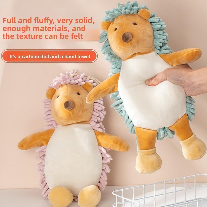 Plush Hedgehog Cartoon Towel With Absorbent Fabric For Kids And Adults