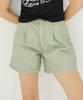 AWESOME STUDIO Women'S Collared Short Denim Pants Light Khaki