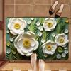 Floral Bathroom Floor Mat Flower Design Indoor Door Mat Country Style Kitchen Area Rug Home Use Decorative Mat