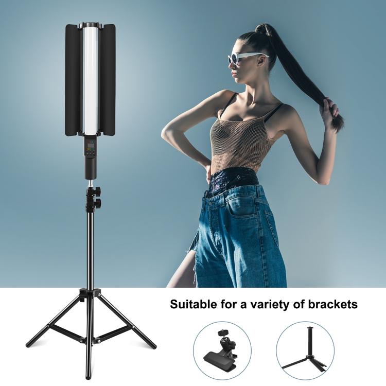 PULUZ 190 LEDs Photo Handheld Stick Light Full Color RGB Fill Light with Barndoor