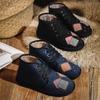 Johnature Plush Warm Cotton Shoes Handmade Embroidered Soft Sole Cloth Shoes Retro Women's Short Boots