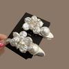 Exquisite French Pearl Flower Duckbill Hair Clip for Side Bangs