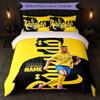Set Biancheria da Letto Personalizzato Cristiano Ronaldo con Nome Testo 1 Copripiumino+2 Federe Logo Calcio Regalo Personalizzato per Occasione Speciale Arredamento Camera da Letto