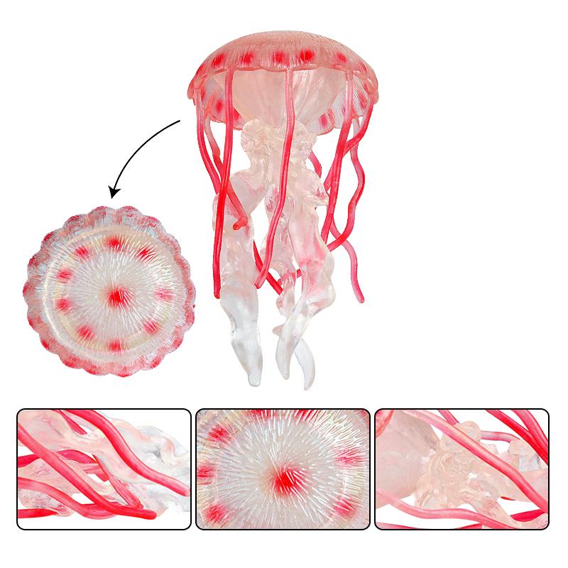 Oenux Ocean Animals Model Jellyfish Starfish Sea Anemone Coral Action Figures Aquarium PVC Miniature Educational Kids Toy Gift