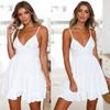 EastRogue Women's Fashion Summer Spring Solid Color Print Sleeveless Suspenders High Waist Casual Dresses