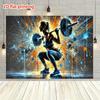 A 2D graphic design with strong dynamics and distinct expressiveness, 1 piece, suitable for home, indoor and outdoor activities