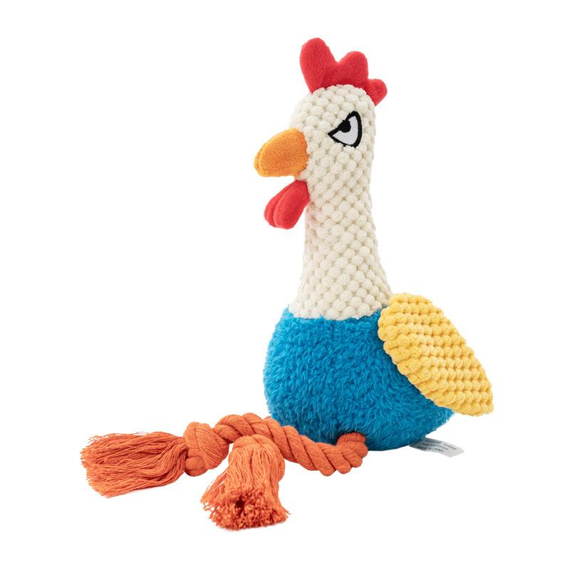Small Plush Raw Chicken Rope Dog Toys Rooster Squeak Durable Toy Dogs Cook Chew Indestructible Dog Sound Toy Puppy Pet Supplies