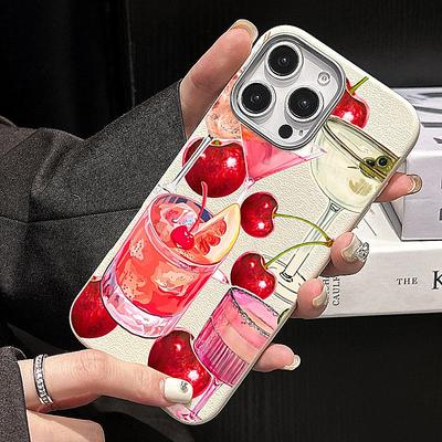 Designový kryt na telefon s motivem třešňového koktejlu Pro iPhone 17 Pro Kryt na iPhone 11 12 13 14 15 16 Pro Max 17 Air X XS 7 8 Plus 16E Kryt