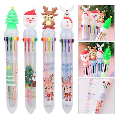 6/10 Farben Niedliche Dekor Geschenke Frohe Weihnachten Xmas Schreibwaren Weihnachtsmann Stift Cartoon Kugelschreiber
