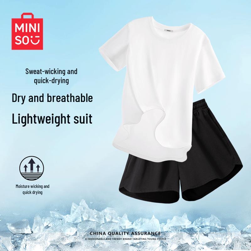 MINISO Women s Quick-Dry Antibacterial Sports Tracksuit Set L