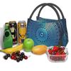 Mati Evil Eye Glass Sky Blue Meandros Patterns Resuable Lunch Box Multifunction Bohemian Cooler Thermal Food Insulated Lunch Bag