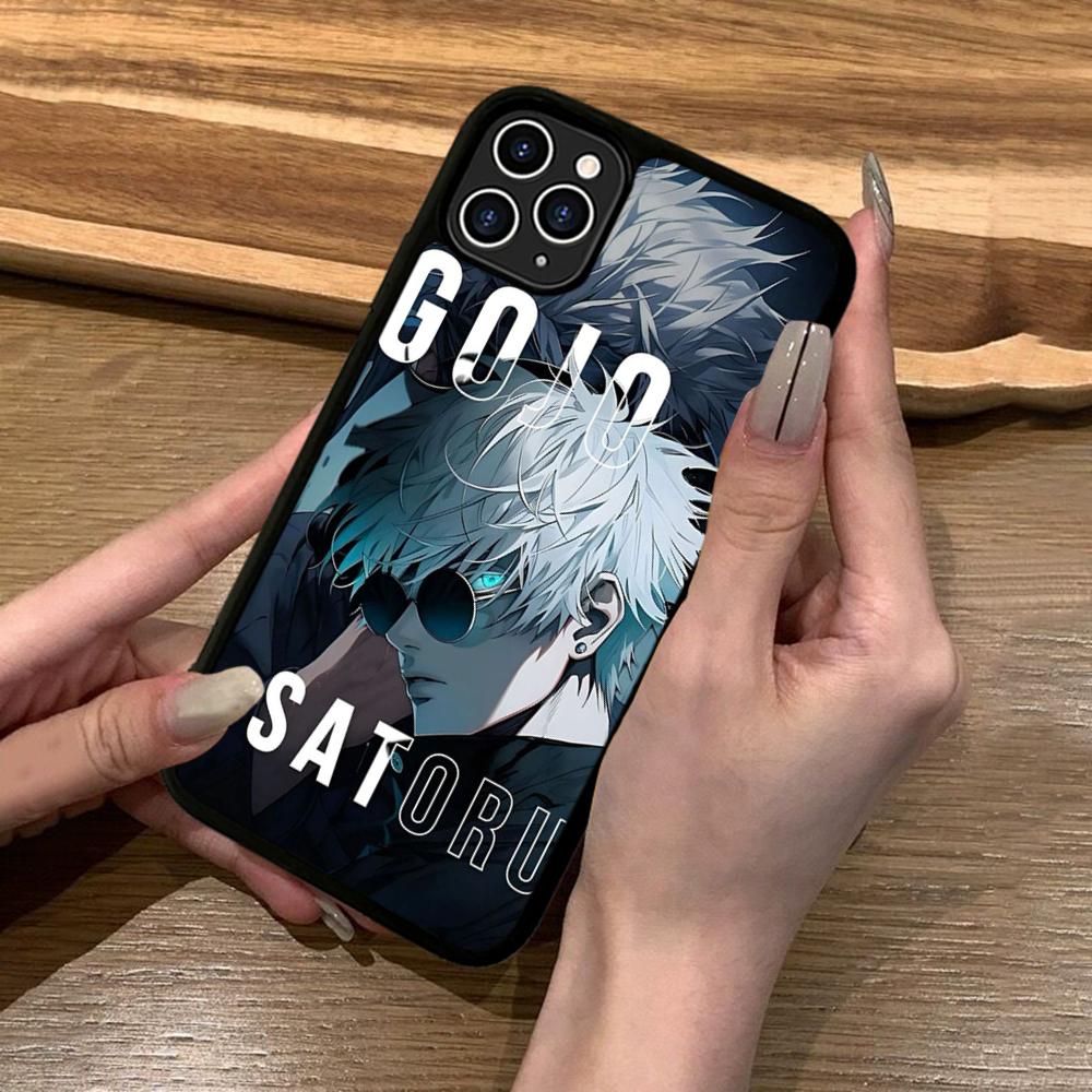 Cartoon Gojo Satoru Characters Phone Case Silicone PC+TPU For For IPhone 11 12 13 14 15 16 Plus Pro Max Cover
