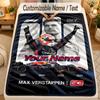 Couverture en FlanelleMax Verstappen Nom Personnalisé Texte Personnalisé Douce Chaude Jeté Décoration de Maison Cadeau