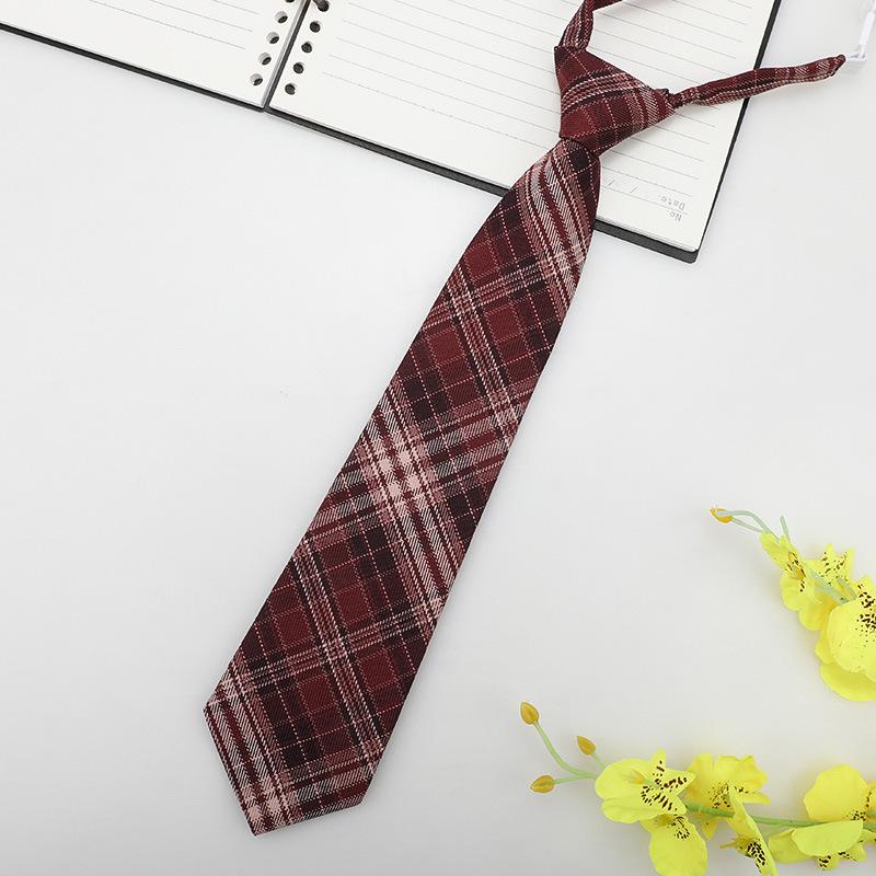 Jk Small Tie Female College Style Lazy Japanese Plaid Uniform Shirt Tie Student Ins Men'S And Women'S Short Styles Free Of Charge