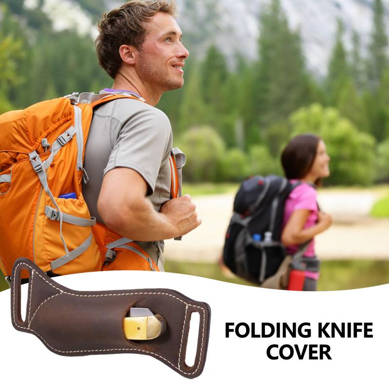 Vintage Leather Waist Belt Case Folding Knife Sheath for Belts Knife Cover Knife Mini Pocket Knife Pouch Holder Outdoor Tools