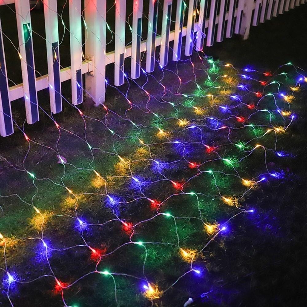 3 Color Fairy Light Garland Waterproof Curtain Light LED Net Mesh String Light Bedroom Decoration