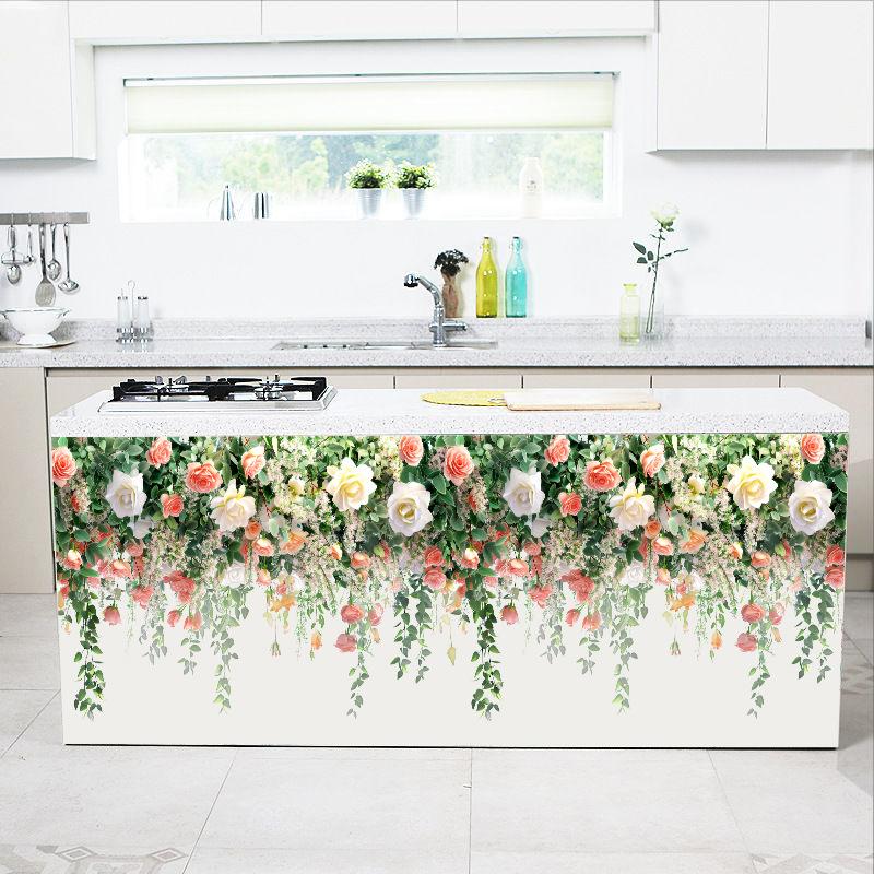 Wall Decals for Living Room Bedroom Minimalist Skirting Board Flowers Roses Plants Creative Waistline Background Wall Art Paintings Home Decor