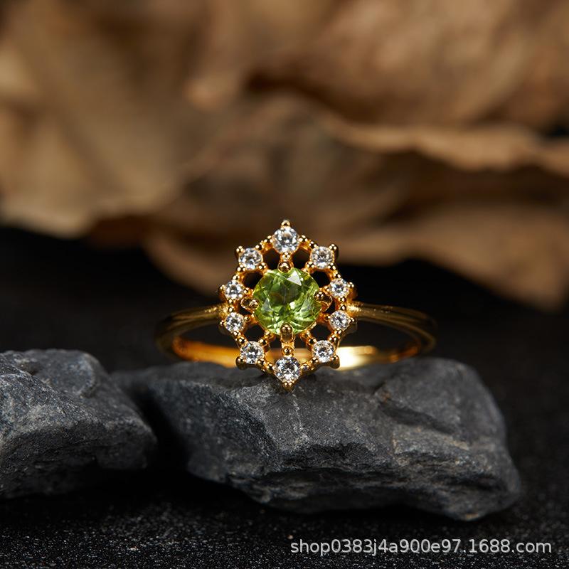 Premium Cooling S925 Sterling Silver Plated 18K Gold Natural Colored Treasure Stud Earrings, Wind Niche Jewelry Does Not Fade