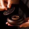 Black Ebony Wood Incense Burner Home Indoor Use Large Round Aromatic Diffuser Tea Ceremony Decor