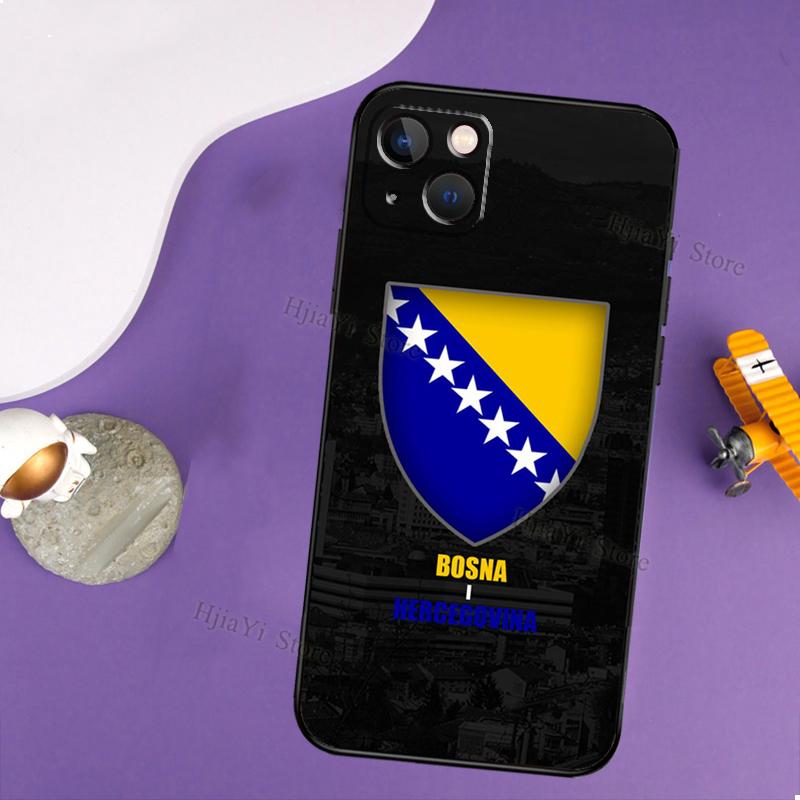 Bosna i Hercegovina Heart Case For iPhone 14 13 Pro X XS Max XR 7 8 Plus Cover For iPhone 14 12 Mini 11 Pro Max SE 2020