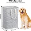 72L Freestanding Laundry Hamper Collapsible Large Clothes Basket with Easy Carry Extended Handles for Clothes Toys Grey
