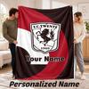 FC Twente Personalized Flannel Blanket Custom Name Text Soft Throw Blanket Home Decor